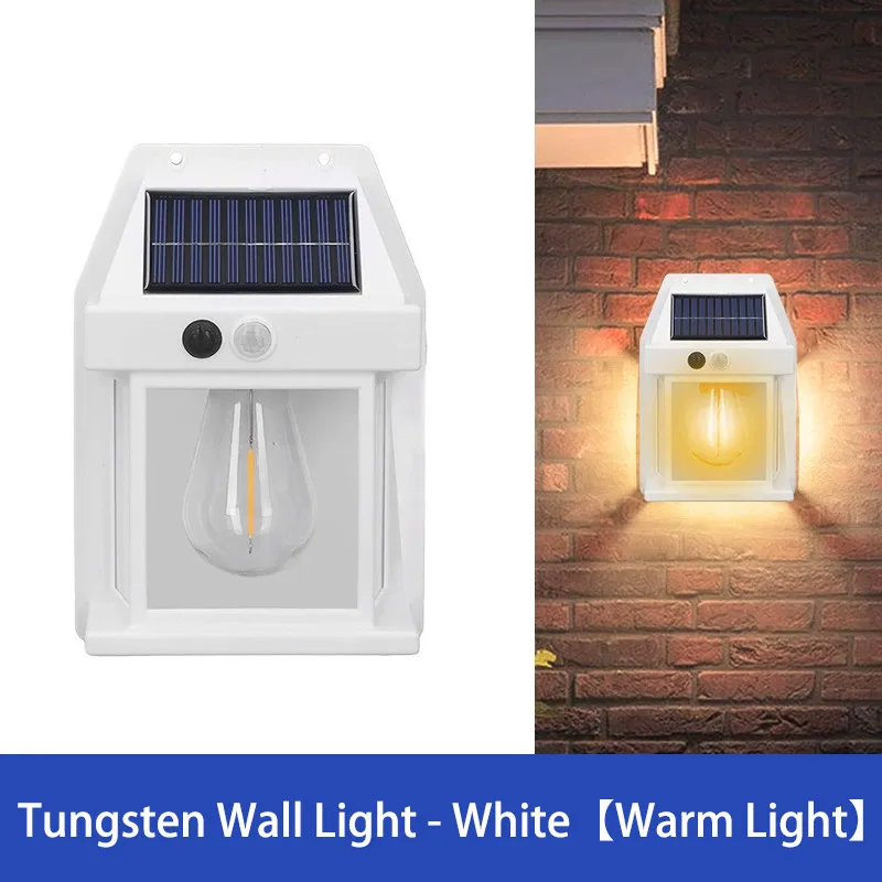 Smart Garden Lanterns - ソーラータングステンナイトランプインテリジェントモーションセンサー壁ランプ3照明モード防水中庭庭の装飾ランタン