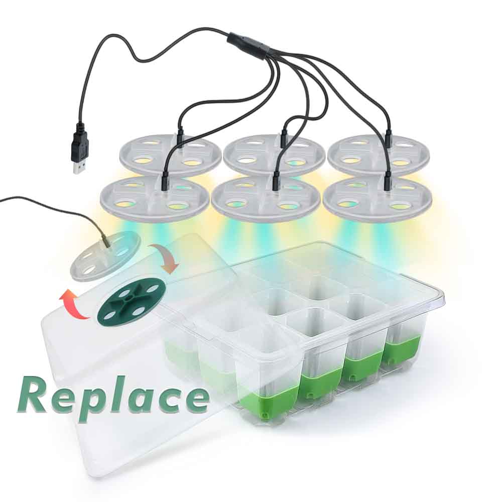 LED 成長ライト苗スタータートレイキット透明カバー付き屋内 - Smart Garden Storage のレビューと価格