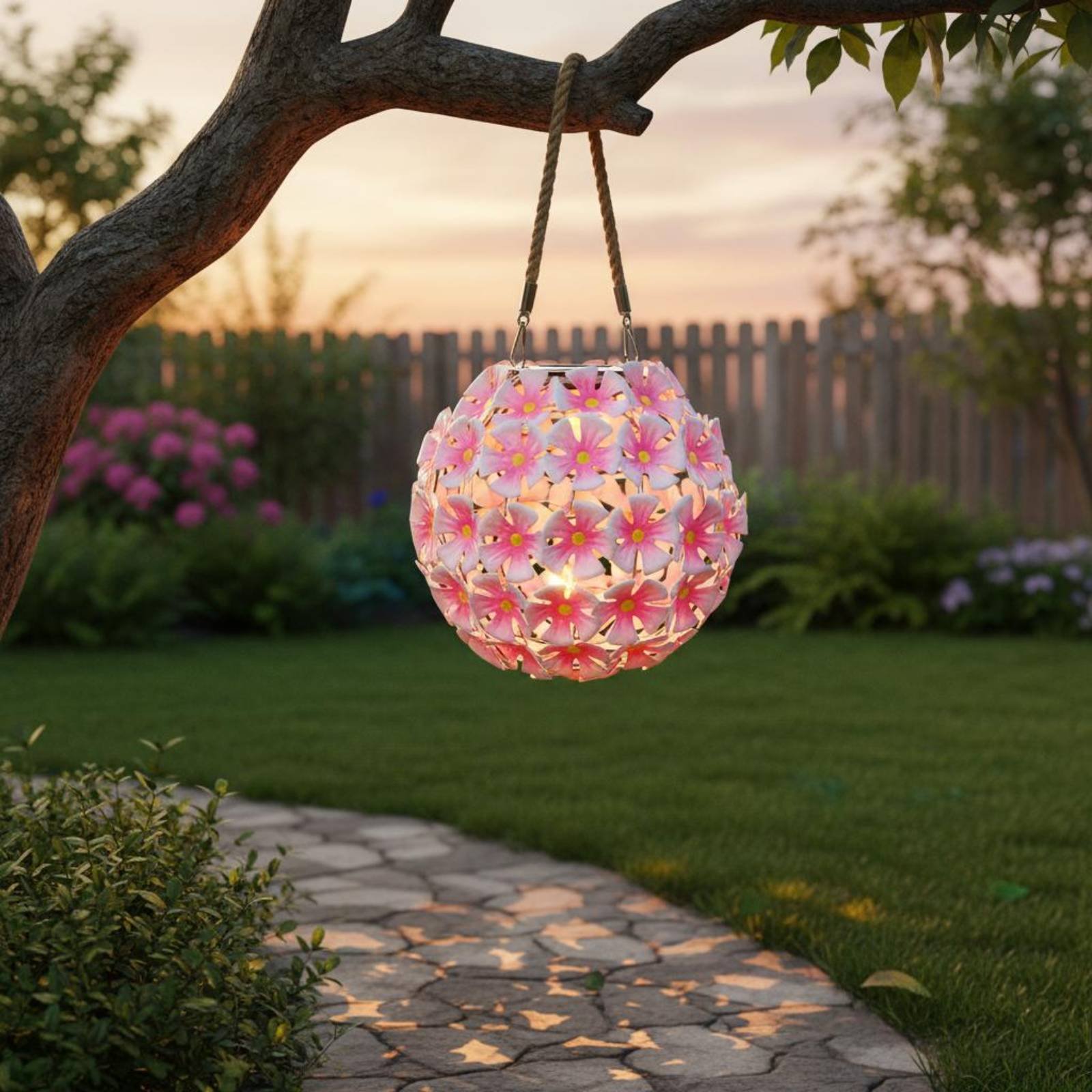 吊り下げ式フラワーランタン ウォームホワイト ソーラーフラワ - Smart Garden Lanterns のレビューと価格