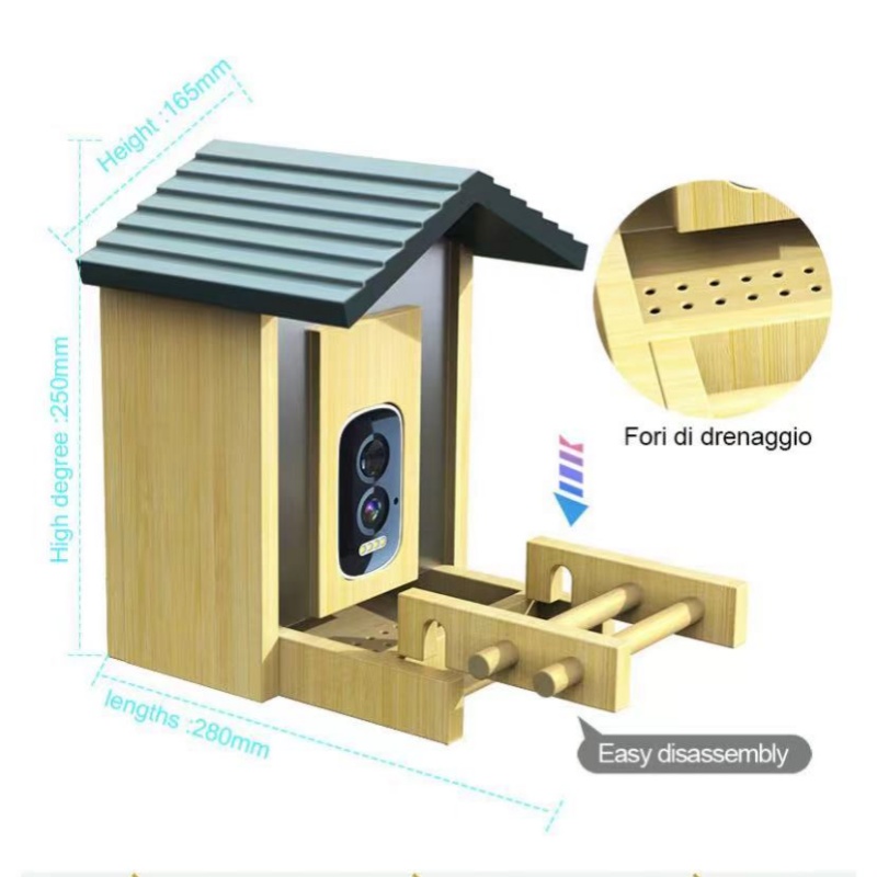 高画素AI認識機能付き木製竹製鳥の餌箱、スマートな屋内外兼用 - Smart Garden Ai のレビューと価格