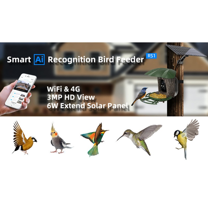 ソーラーAIスマートバードフィーダー 鳥用 屋外 庭 ソーラ - Smart Garden Ai のレビューと価格